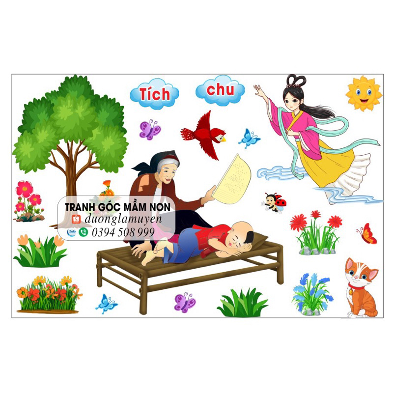 Tích chu_góc cổ tích_tranh mầm non_decal mầm non 04