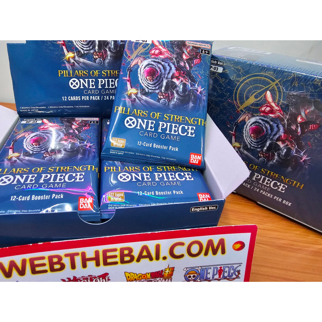 🌟CHÍNH HÃNG🌟 Pack Bài One Piece Pillars of Strength OP-03 Tiếng Anh One Piece Card Game