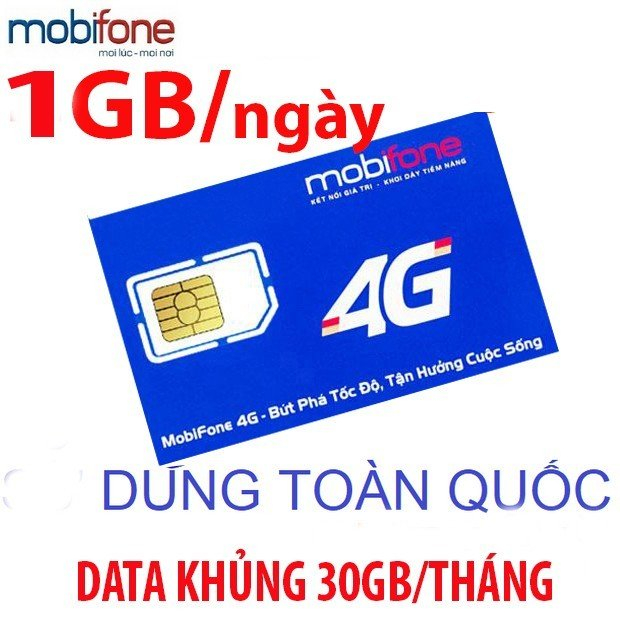 Sim 4G Mobifone PT70 data thả ga 30GB/tháng chỉ 70k/tháng