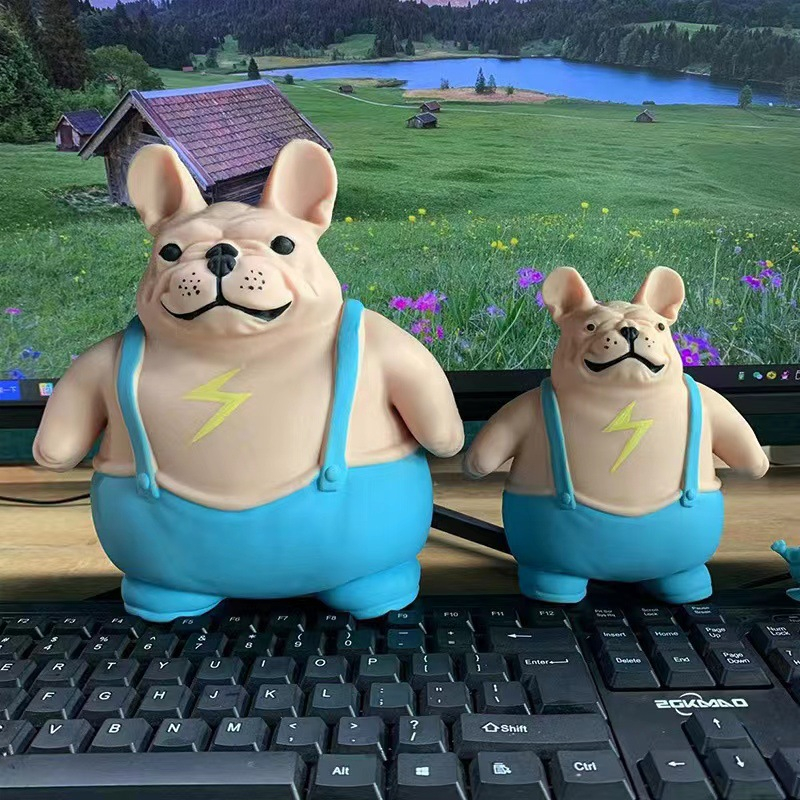 Đồ Chơi Xả Stress Nắn, Bóp, Đàn Hồi Hình Chó Bull Size Trung 14cm