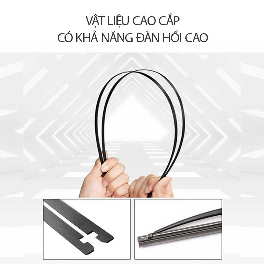 Gạt mưa ô tô Hyundai Kona thanh gạt kính nước mưa oto xe hơi khung xương sắt lưỡi silicon - thương hiệu VTS