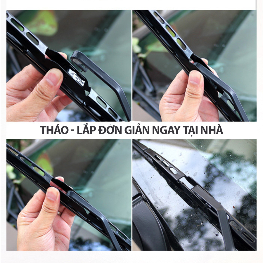 Gạt mưa ô tô Hyundai Kona thanh gạt kính nước mưa oto xe hơi khung xương sắt lưỡi silicon - thương hiệu VTS