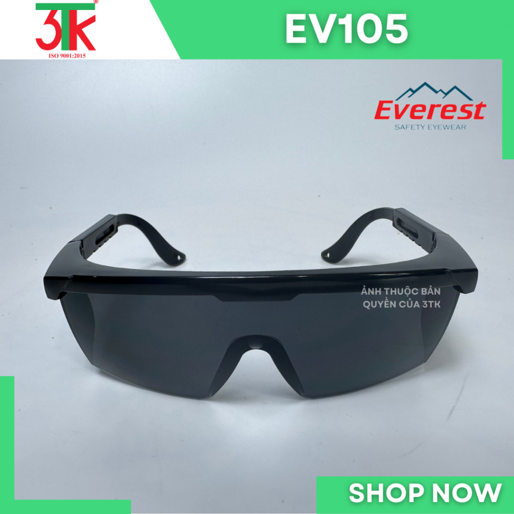 Kính Everest Safety EV105 chống bụi, chống đọng hơi nước, chống trầy xước, chống tia UV