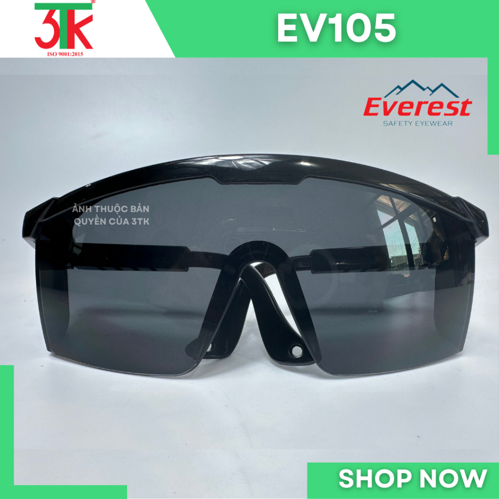 Kính Everest Safety EV105 chống bụi, chống đọng hơi nước, chống trầy xước, chống tia UV