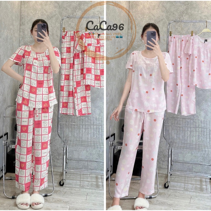 Đồ bộ tole nữ, bộ mặc nhà lanh lụa VNXK F21 hót 2023 quần dài ,cổ thiết kế siêu xinh, mềm mịn mát.