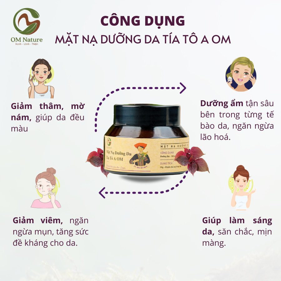 Mặt Nạ Tía Tô Dành Cho Da Nám, Tàn Nhang A Om 50g