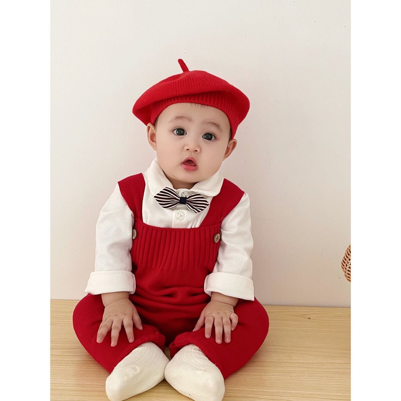 Mũ nồi len trơn phong cách hàn quốc đáng yêu cho bé