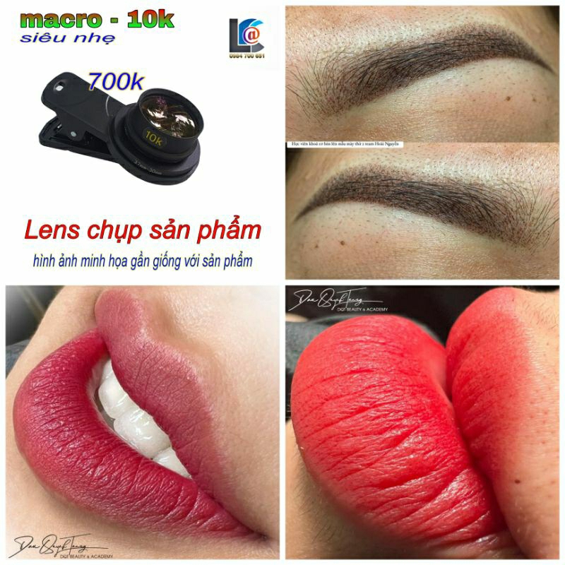 lens, ống kính, macrro, chụp phun xăm thẩm mỹ, môi, mi, mày