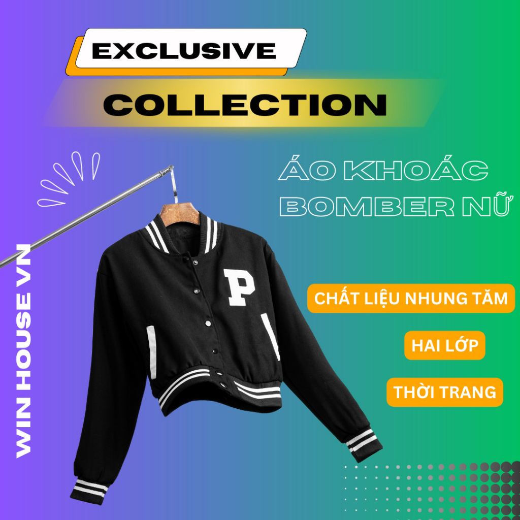 Áo Khoác Bomber Nữ 2 Lớp