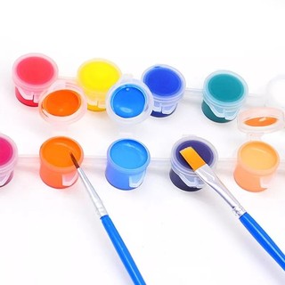 Bộ 12 màu nước mini ( tặng 2 bút lông) tô tượng, vẽ tranh... QNshop Handmade