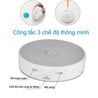 Đèn Cảm Ứng Thông Minh Có Công Tắt, Đèn Led Dán Tường Không Dây, Góc Cảm Ứng Rộng, Thích Hợp Cho Mọi Không Gian