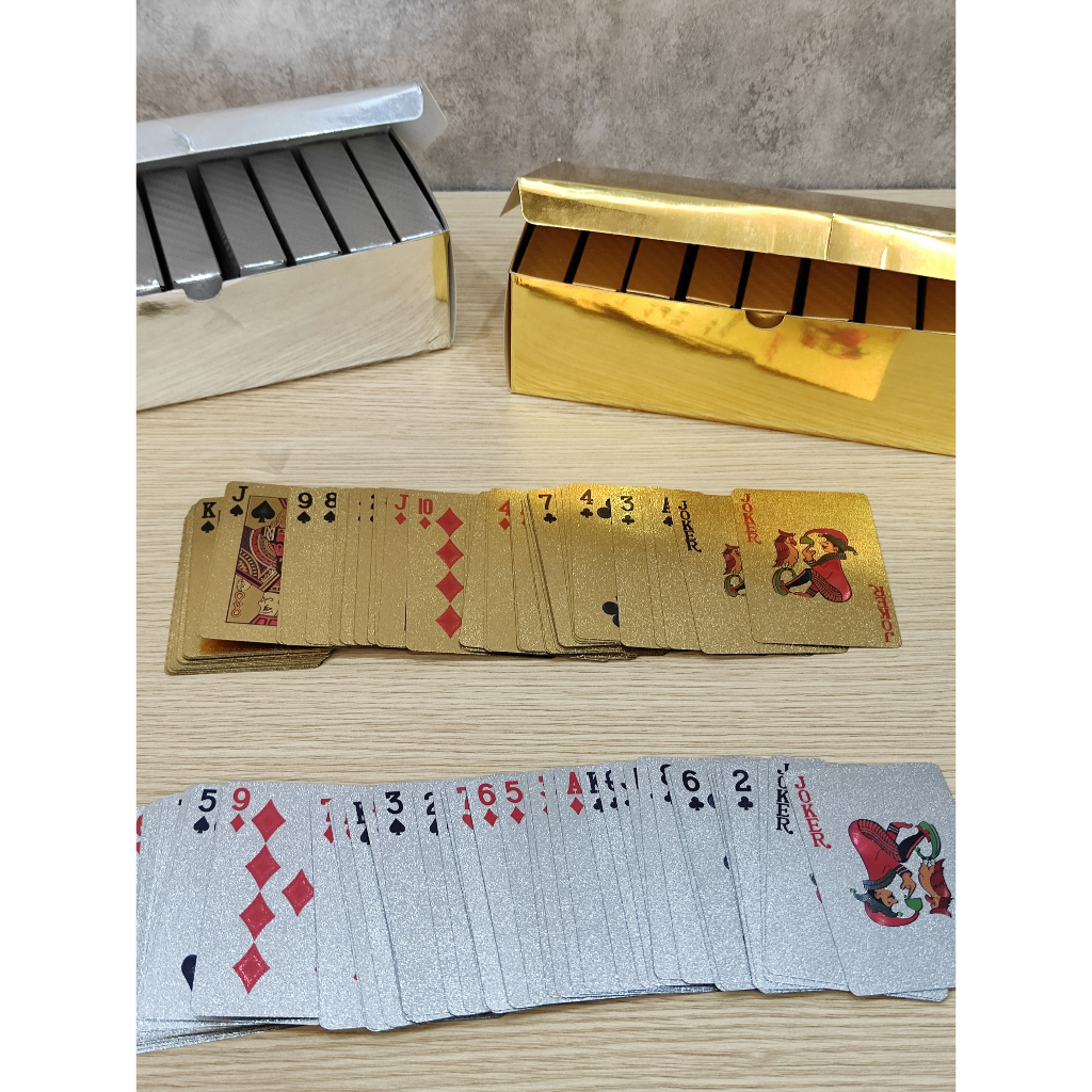 Bài Tây Mạ Vàng, Bạc 24K Cao Cấp - Bài Nhựa Chống Nước - Bài Tiến Lên