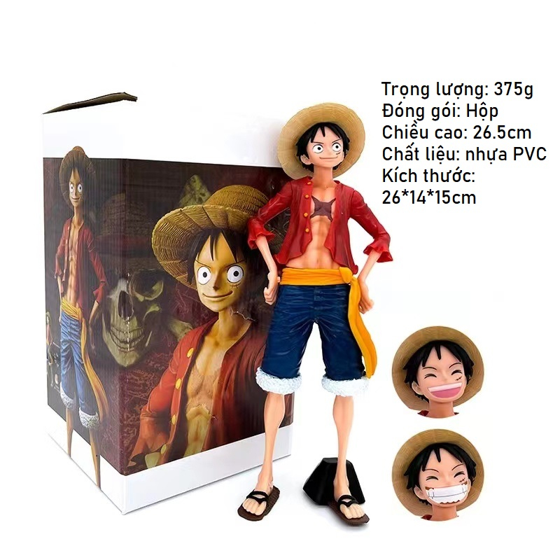 Mô hình anime figure One Piece Luffy kích thước 28cm - mô hình decor trang trí phòng học