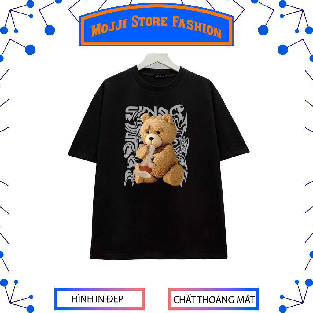 Áo thun Mikenco Gấu nam nữ in hình 5D, áo phông unisex mikenco tay lỡ