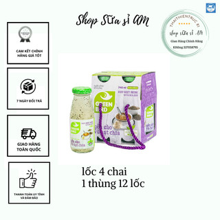 Lốc 4 chai yến sào và hạt chia Green Bird ( chai 185ml)