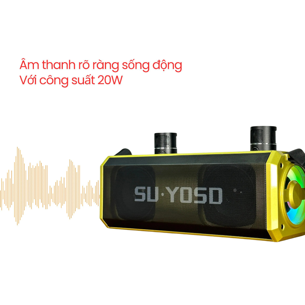 Loa Bluetooth Karaoke YS228 - Âm Bass Cực Chắc Kèm 2 Micro Không Dây - Bảo Hành 6 Tháng
