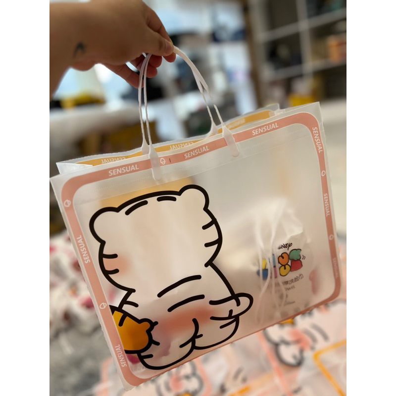 Set 3 Túi Hình Hổ Siêu Cute Chống Thấm Có Quai Xách Siêu Tiện Lợi