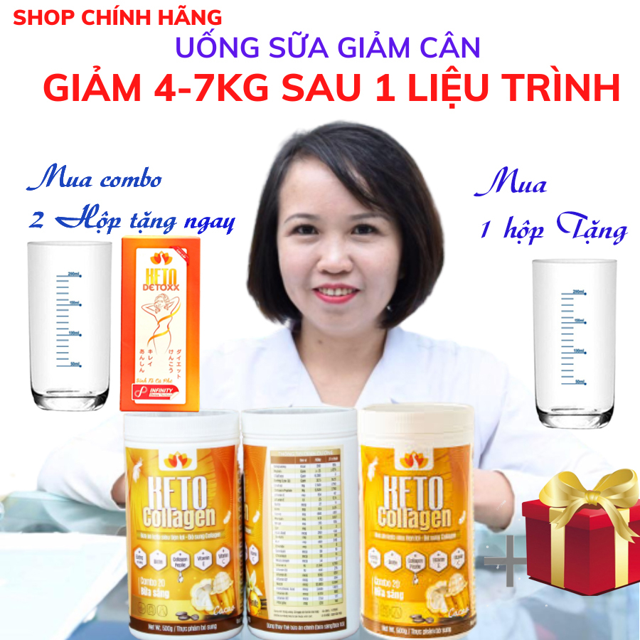 Sữa Lắc Keto Collagen 500G - Giảm Cân Nhanh - Siêu Đốt Mỡ [CHÍNH HÃNG]