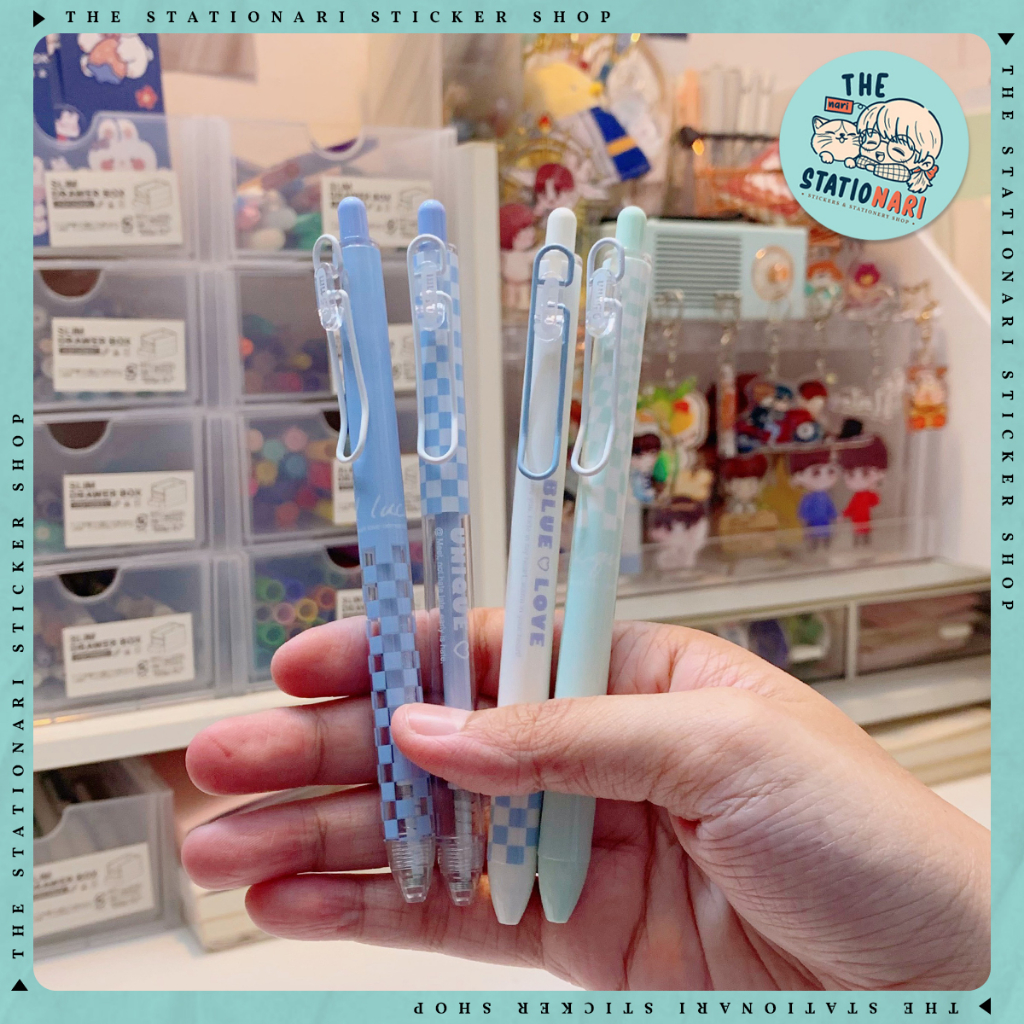 Bút bấm Mura gel đen ngòi 0.5mm Blue love