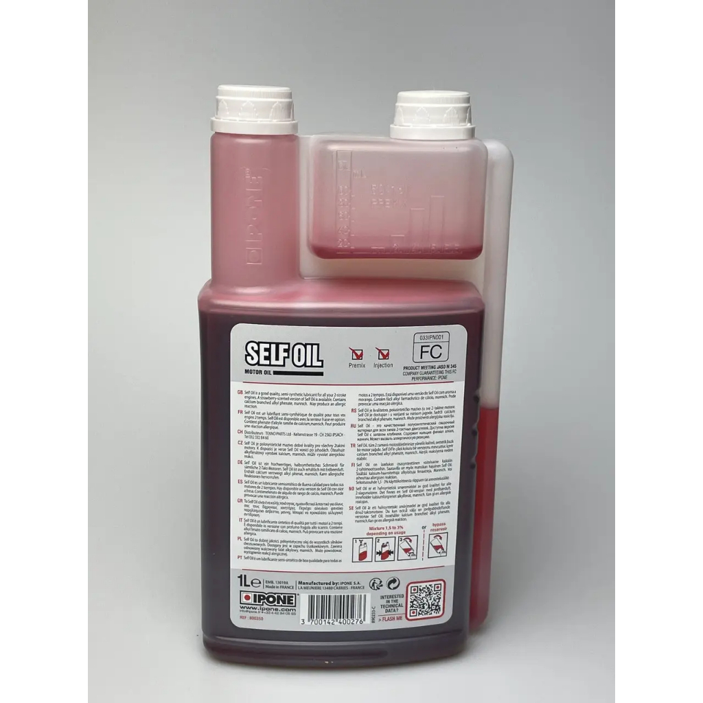 Nhớt 2 thì Ipone Self Oil 1L hương dâu bán tổng hợp - Nhập khẩu Pháp