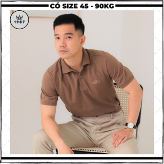 Áo thun nam trung niên có cổ, áo polo nam trung niên chất vải cotton form rộng big size 90kg áo tặng bố mầu đen trắng