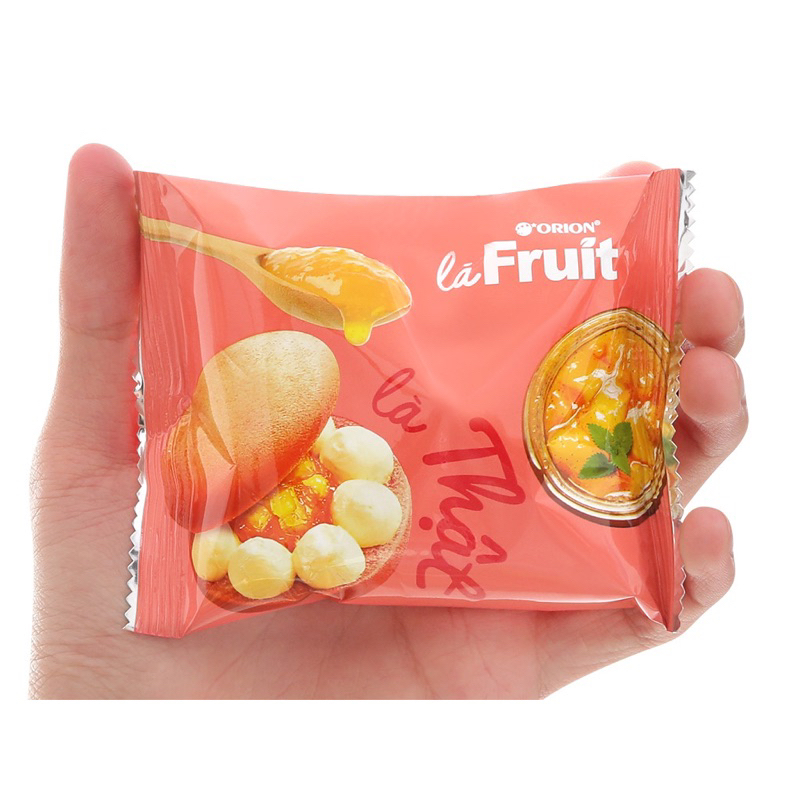 Bánh bông lan nhân mứt đào Là Fruit Orion hộp 12 cái