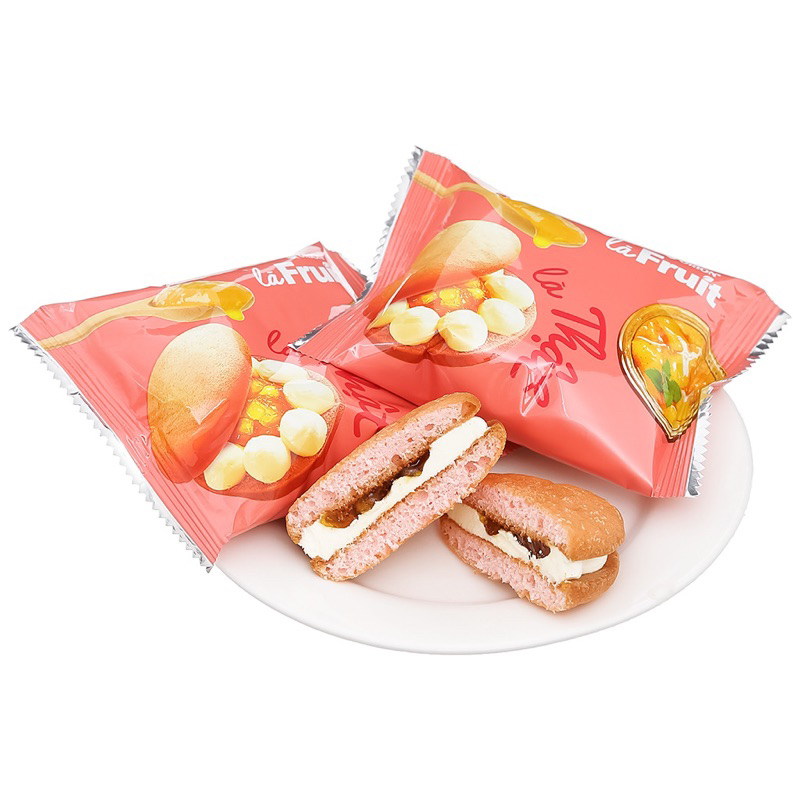 Bánh bông lan nhân mứt đào Là Fruit Orion hộp 12 cái