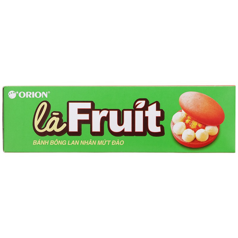 Bánh bông lan nhân mứt đào Là Fruit Orion hộp 12 cái