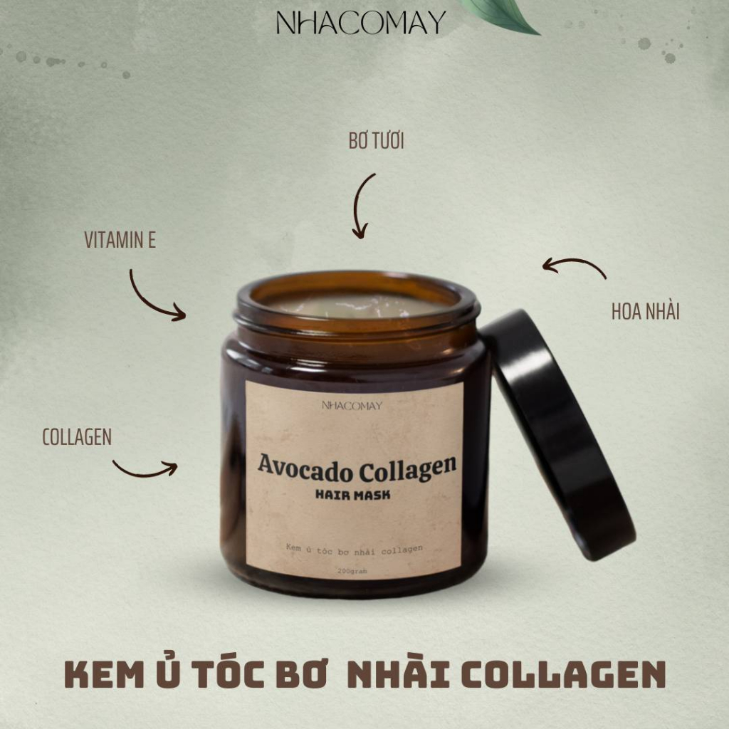 Kem ủ xả tóc Bơ nhài collagen Nhà cô Mây - giảm khô xơ tóc, cấp ẩm , lưu hương cho tóc