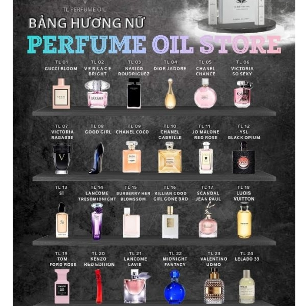 Bộ Tester 37 Mùi Hương TL PERFUME OIL 37 Lọ 1ml - Chính Hãng , Sang Trọng , Quyến Rũ , Gợi Cảm , Lưu Hương Bền Bỉ
