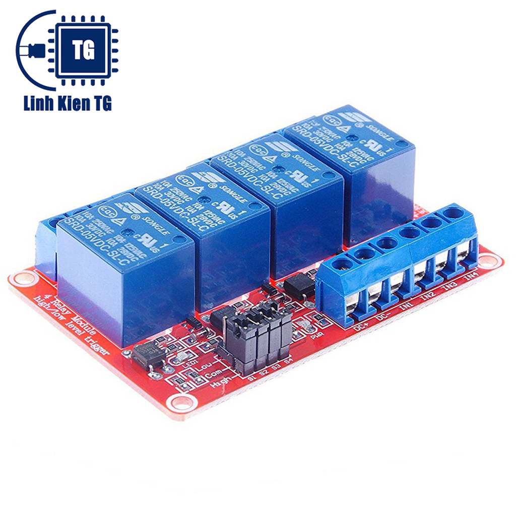 Module Relay 5V 12V 24VDC 1/2/4 Kênh High / Low