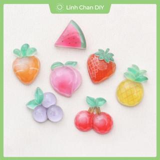 Mô hình charm hoa quả diy trang trí, decor, làm đồ handmade, toploader