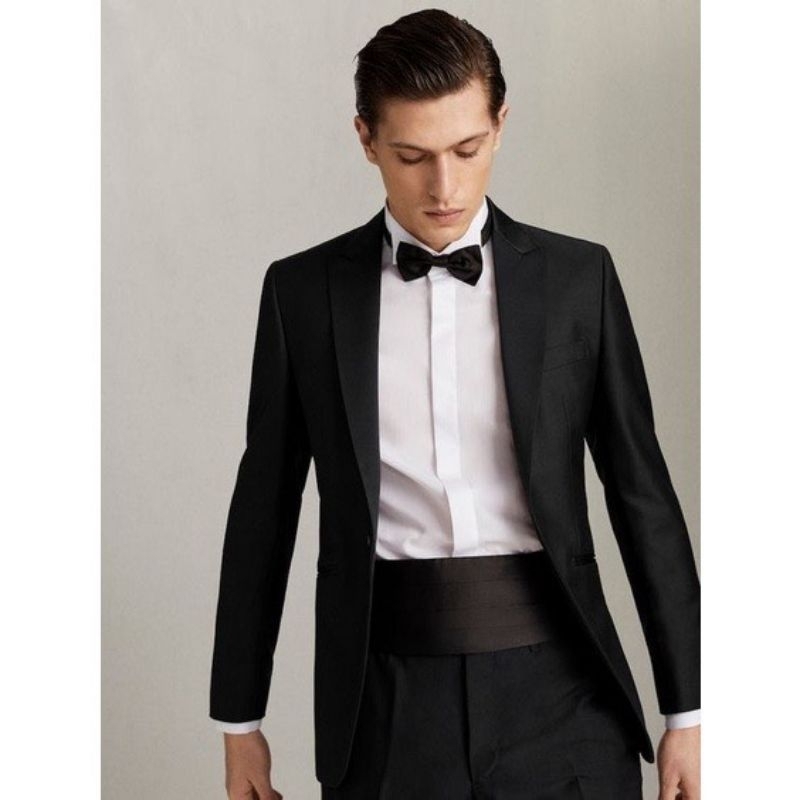 Phụ Kiện Vest Cummerbund - Đai Quấn Eo Vest màu đen- nơ- khăn bỏ túi