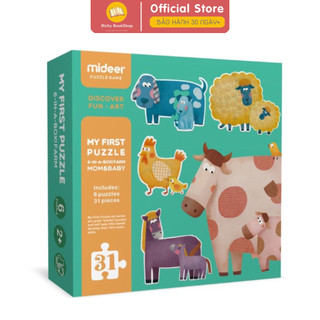 Xếp hình đầu đời cho bé 2+ first puzzle mideer chủ đề mom & baby