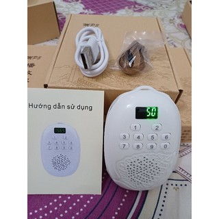 Máy đài niệm phật lá bồ đề+51 bài.có khe gắn thẻ nhớ+dây đeo cổ.