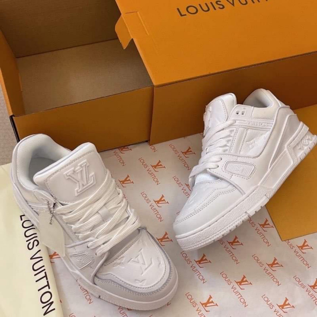🎀 FlashSale 🎀 Giày LV Louis Vuitton Trainer Trắng, Giày LV fuil trắng Nam Nữ Hot Trend 2023.