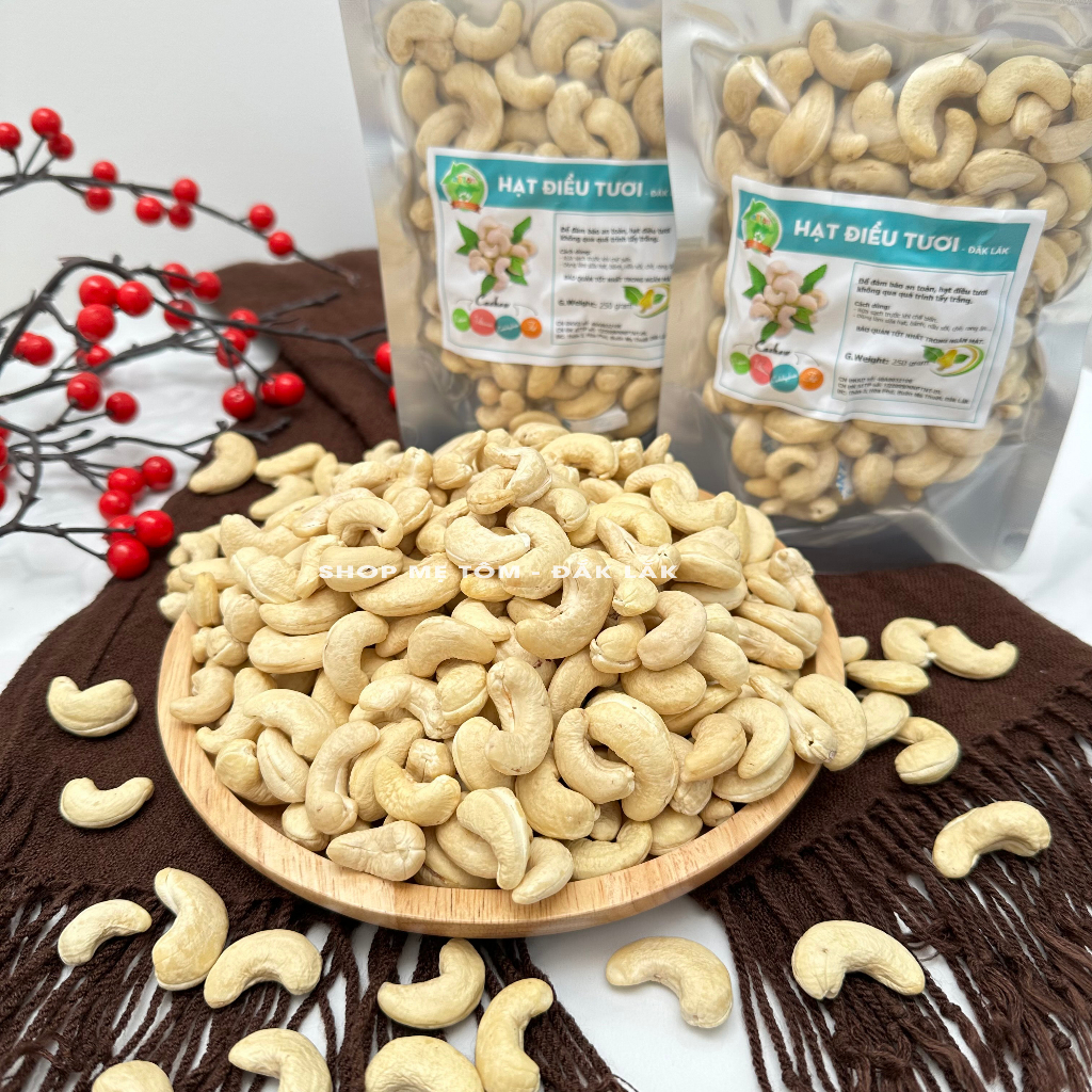 250GRAM HẠT ĐIỀU TƯƠI NGUYÊN HẠT TÚI ZIP - HẠT SỐNG DÙNG LÀM SỮA HẠT