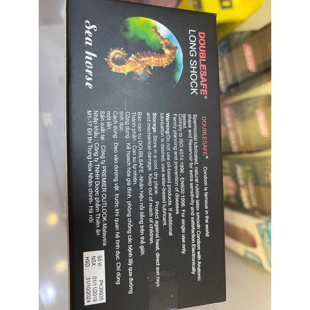 Bao cao su Kéo dài thời gian Cá Ngựa Doublesafe Long Shock - 1 cái