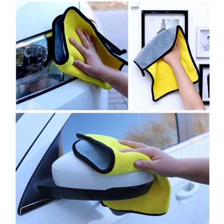 Khăn Lau Rửa Xe Ô Tô Microfiber Siêu Thấm Hút, Lau Bếp, Lau Kính Chuyên Hụng 2 Mặt Cao Cấp