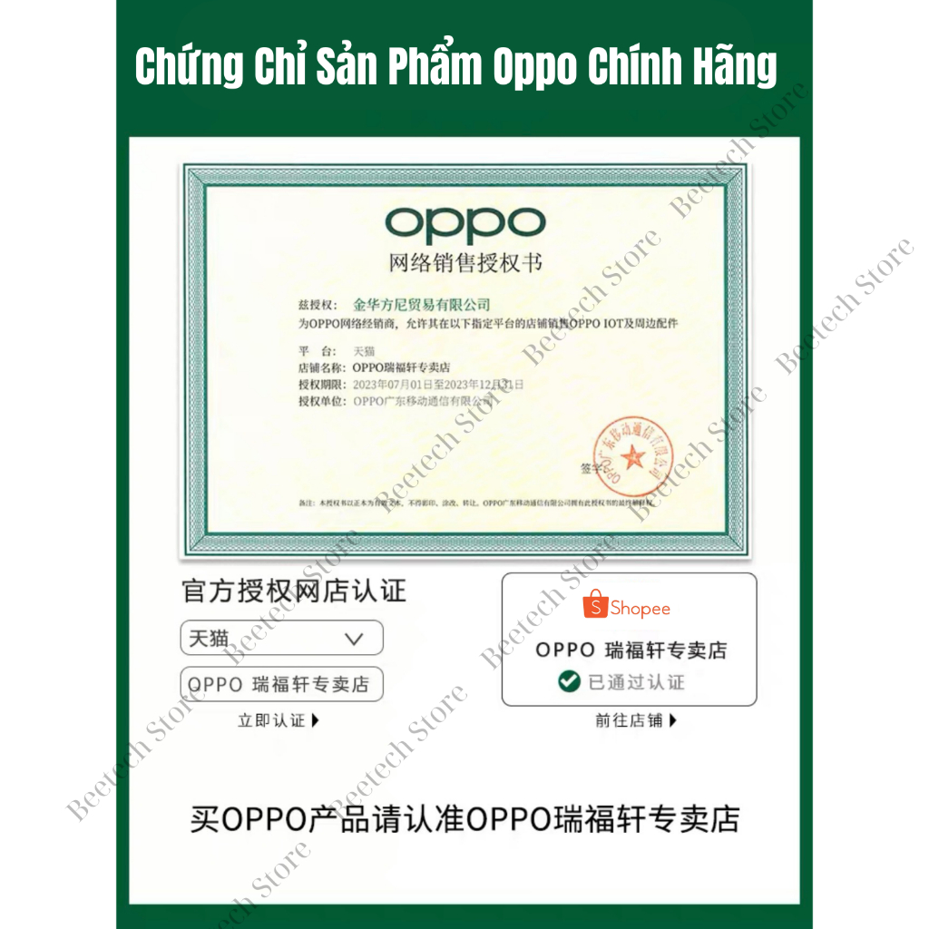 Bộ Sạc Oppo Realme 20w BEETECH Chuẩn Sạc Vooc Lõi Xanh Lá Cây Zin Chính Hãng