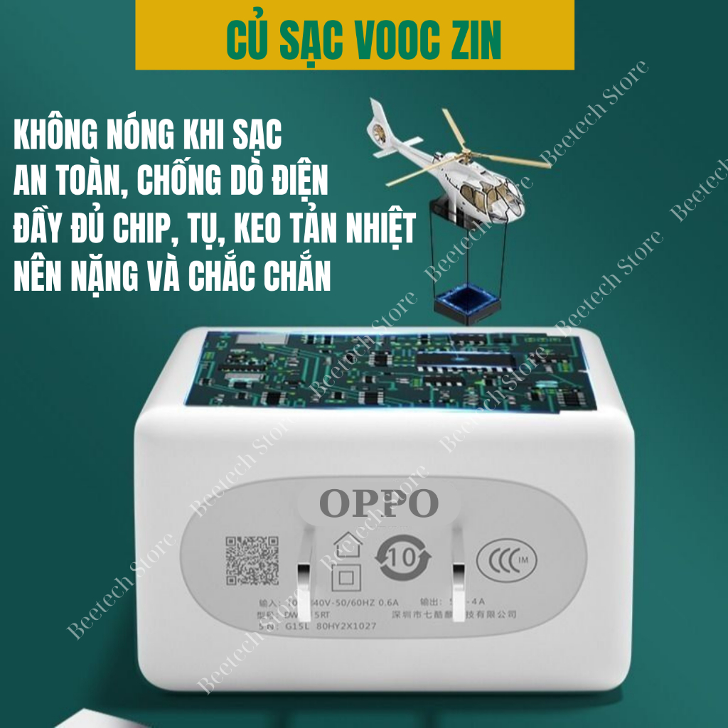 Bộ Sạc Oppo Realme 20w BEETECH Chuẩn Sạc Vooc Lõi Xanh Lá Cây Zin Chính Hãng