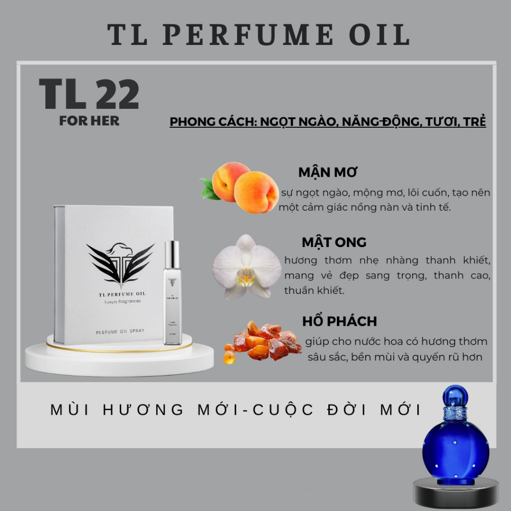 Tinh Dầu Nước Hoa MIDNIGHT FANTASY 15ml - TL PERFUME OIL , TL22 , Ngọt Ngào , Năng Động , Tươi Trẻ , Nước Hoa Chiết