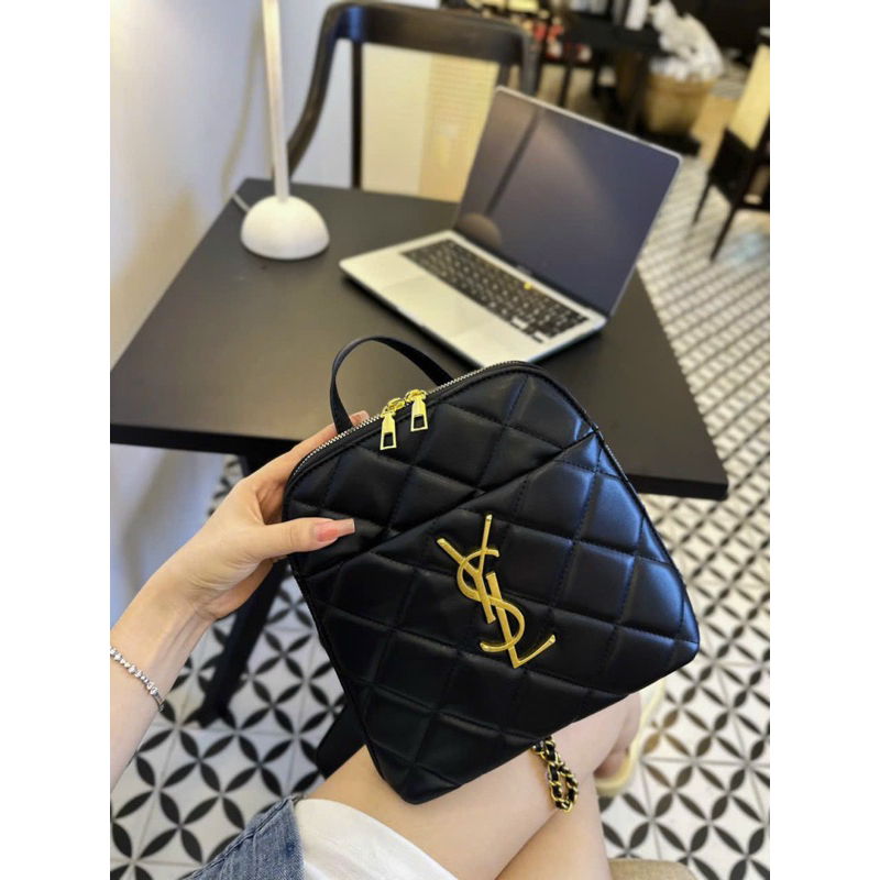 Balo da nữ đeo vai quảng châu Y.S.L da trần ô trám thời trang cao cấp size 21