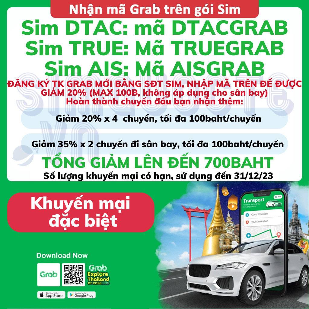 Sim du lịch Thái Lan internet tốc độ cao 4G không giới hạn dung lượng nghe gọi thoải mái