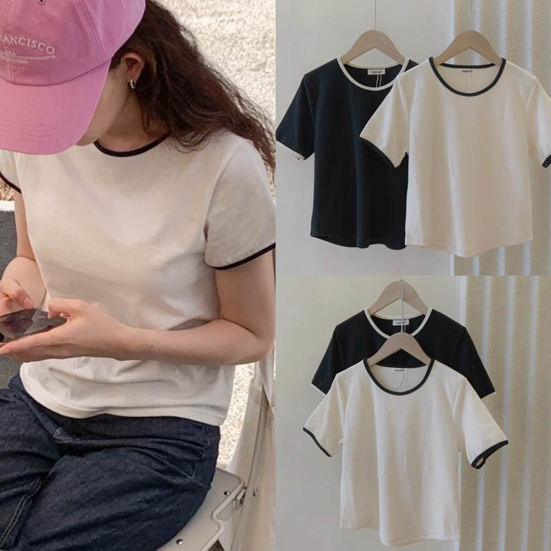 BEST SELLER Áo thun tăm viền cổ basic SAUVAG (chuẩn hãng, kèm ảnh thật)