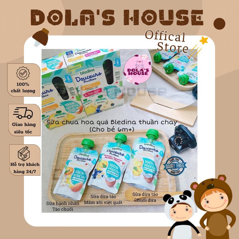 SỮA CHUA SỮA HẠNH NHÂN / SỮA DỪA MIX HOA QUẢ DẠNG TÚI BÓP