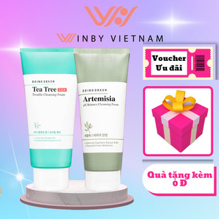Sữa Rửa Mặt Giảm Mụn Tràm Trà, Ngải Cứu Bring Green Tea Tree Cica Trouble, Artemisia pH Balance Cleansing Foam