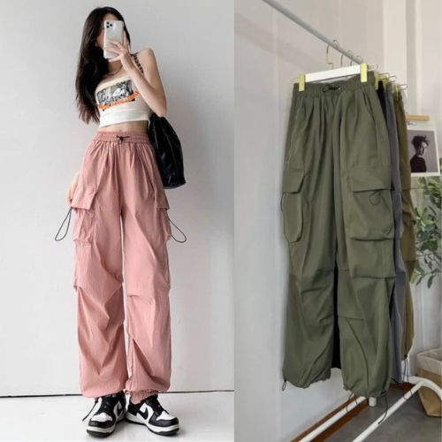 Quần Vải Dù Dây Rút Eo Chun TheCotton Quần Jogger Ống Suông Vải Mát_nt.studio