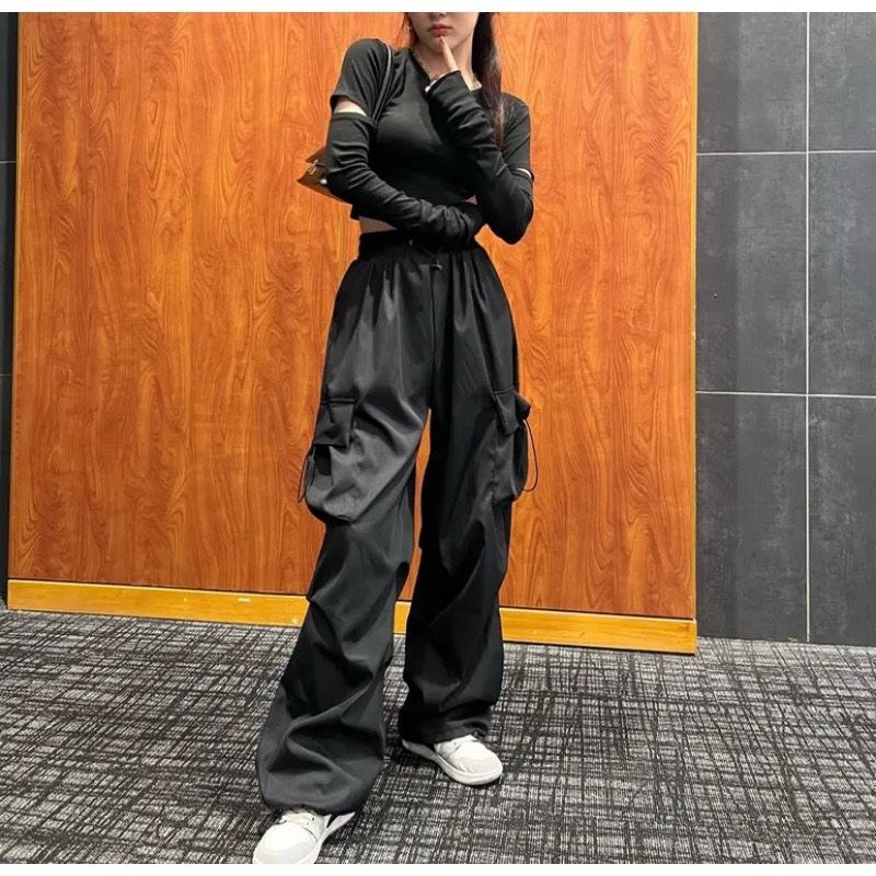 Quần Vải Dù Dây Rút Eo Chun TheCotton Quần Jogger Ống Suông Vải Mát_nt.studio