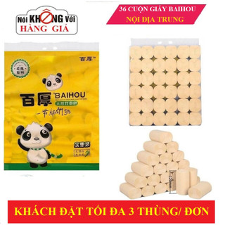 Bịch 36 cuộn giấy vệ sinh baihou nội địa trung không lõi siêu dai